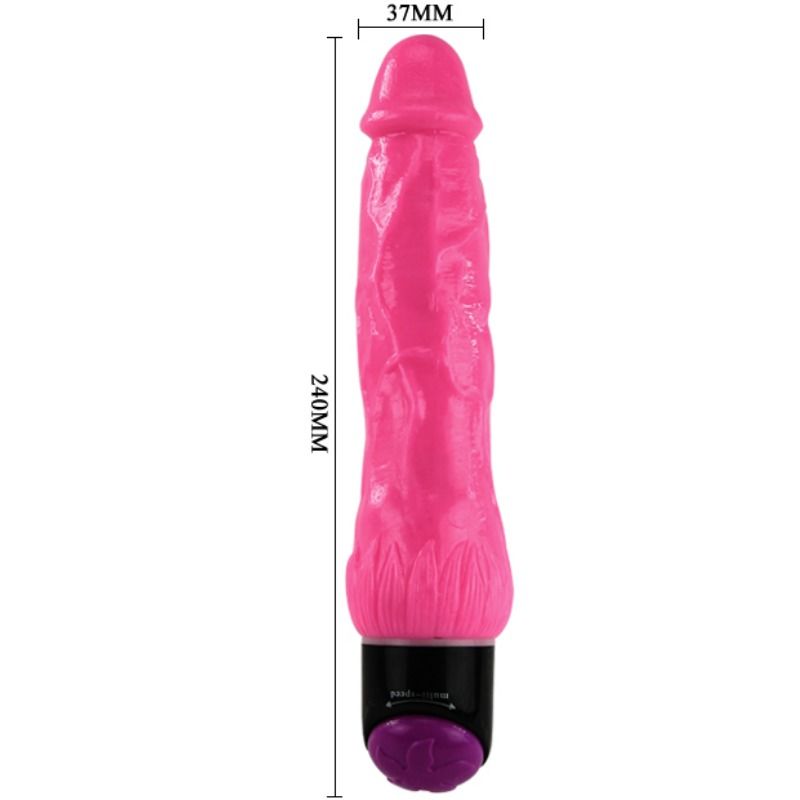 BAILE - VIBRADOR REALISTA SEXUAL COLORIDO ROSA 24 CM