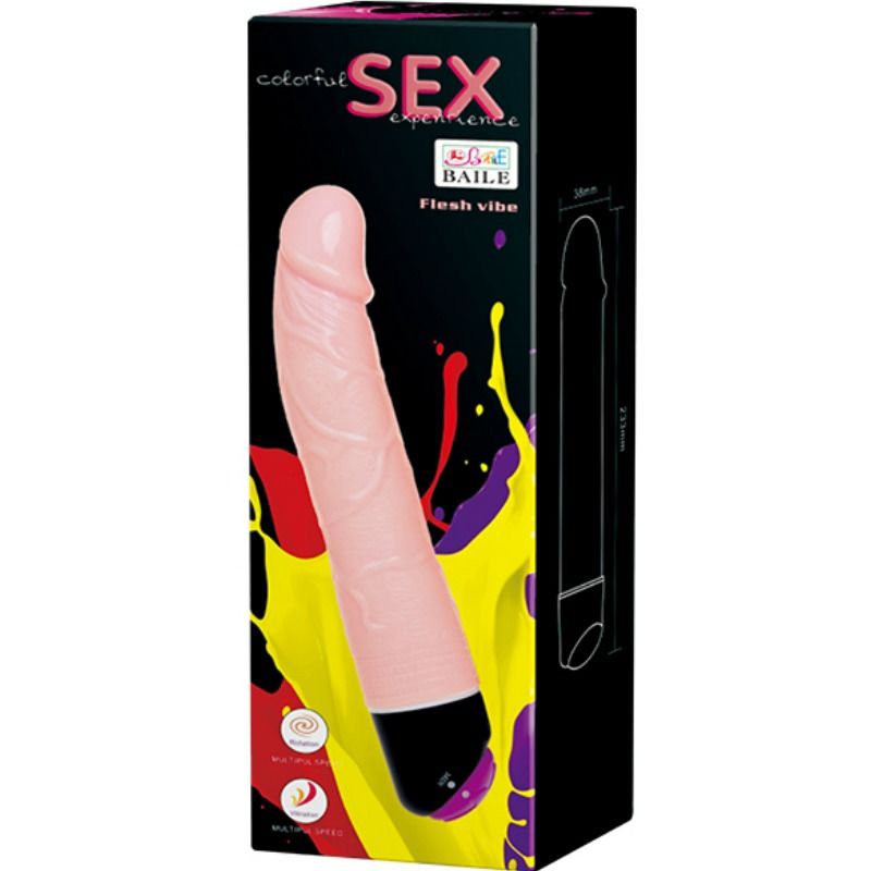 BAILE - VIBRAÇÃO E ROTAÇÃO SEXUAL COLORIDA 24 CM