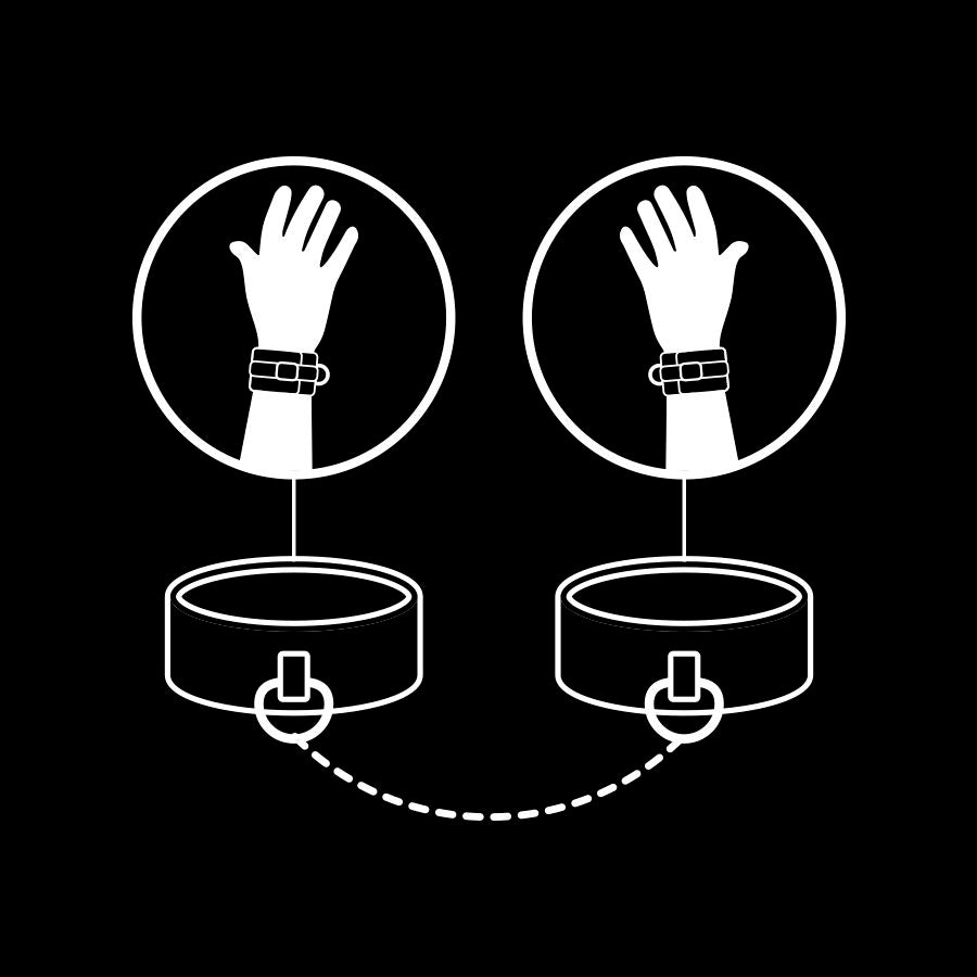 FETISH SUBMISSIVE - VEGAN LEATHER HANDCUFFS WITH NOPRENE LINING