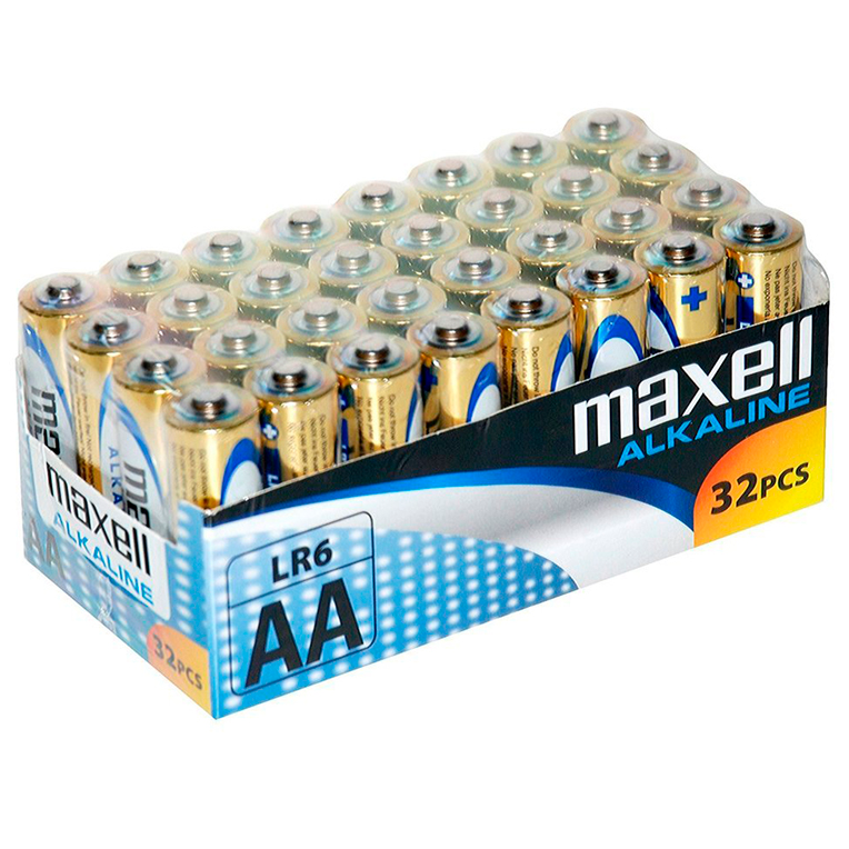 MAXELL - PILHAS ALCALINA AA LR6 PACK*32 UDS