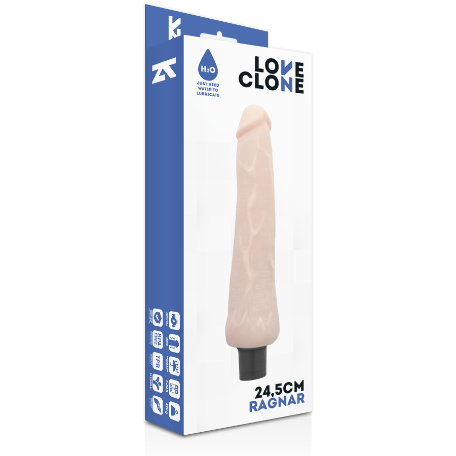 LOVECLONE - VIBRADOR AUTOLUBRICANTE RAGNAR 24,5 CM -O- 3,5 CM