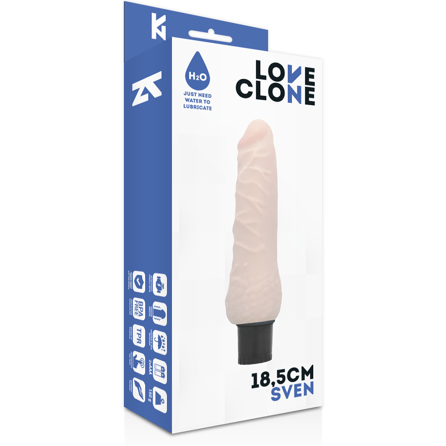LOVECLONE - VIBRADOR AUTOLUBRICANTE SVEN 18,5 CM -O- 3,3 CM
