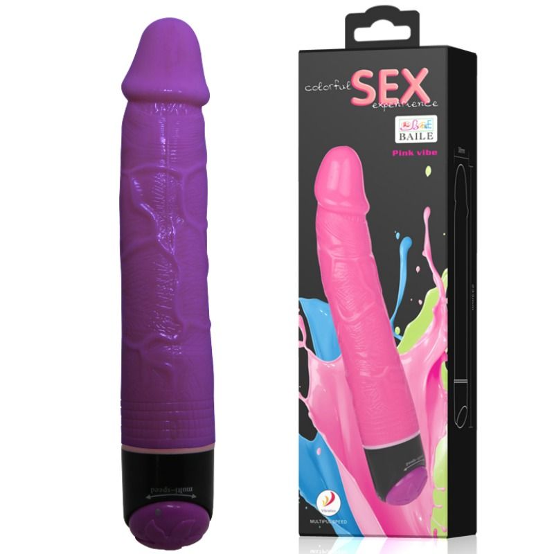 BAILE - VIBRADOR REALISTA COLORFUL SEX LILA 23 CM