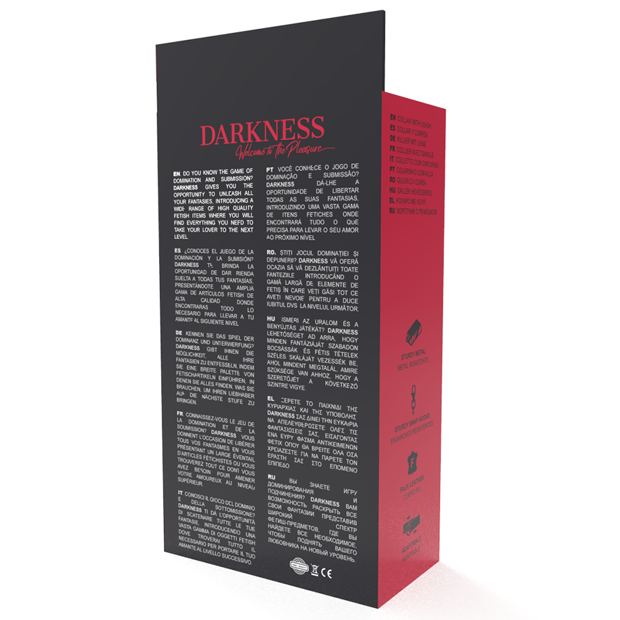 COLAR DARKNESS - POSTURA COM CORRENTE DE COURO