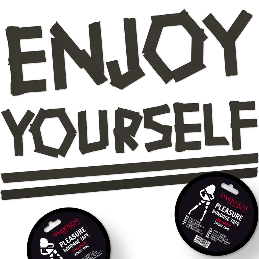 Fita adesiva preta Darkness para bondage, 15 m