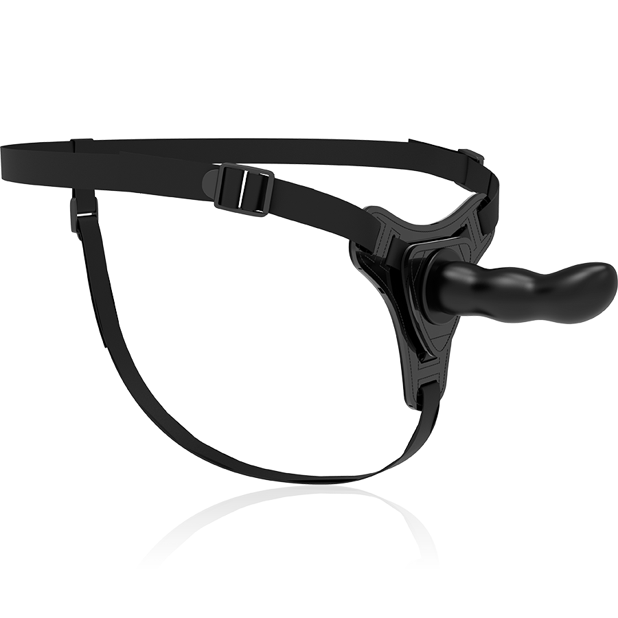 Arnês submisso para fetiche - Ponto G em silicone preto, 16 cm