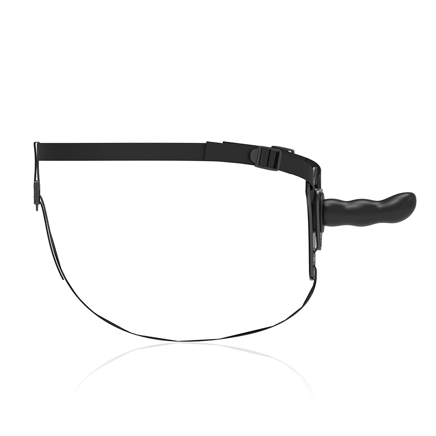 Arnês submisso para fetiche - Ponto G em silicone preto, 16 cm