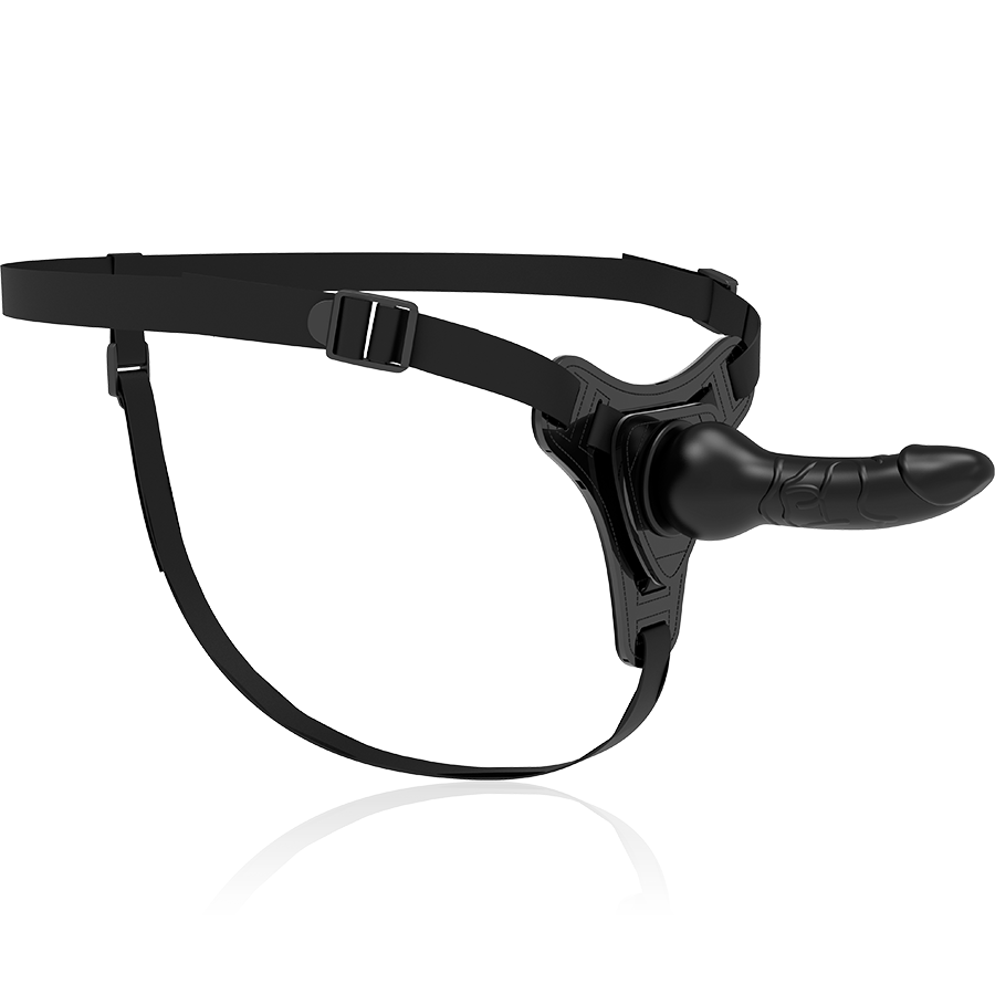 Arreio submisso para fetiche - Silicone preto realista 16 cm