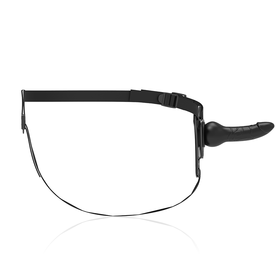 Arreio submisso para fetiche - Silicone preto realista 16 cm