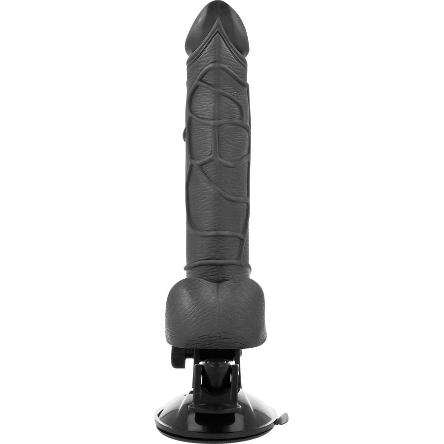 BASECOCK - VIBRADOR REALISTA COM CONTROLO REMOTO PRETO COM TESTÍCULOS 19,5 CM -O- 4 CM
