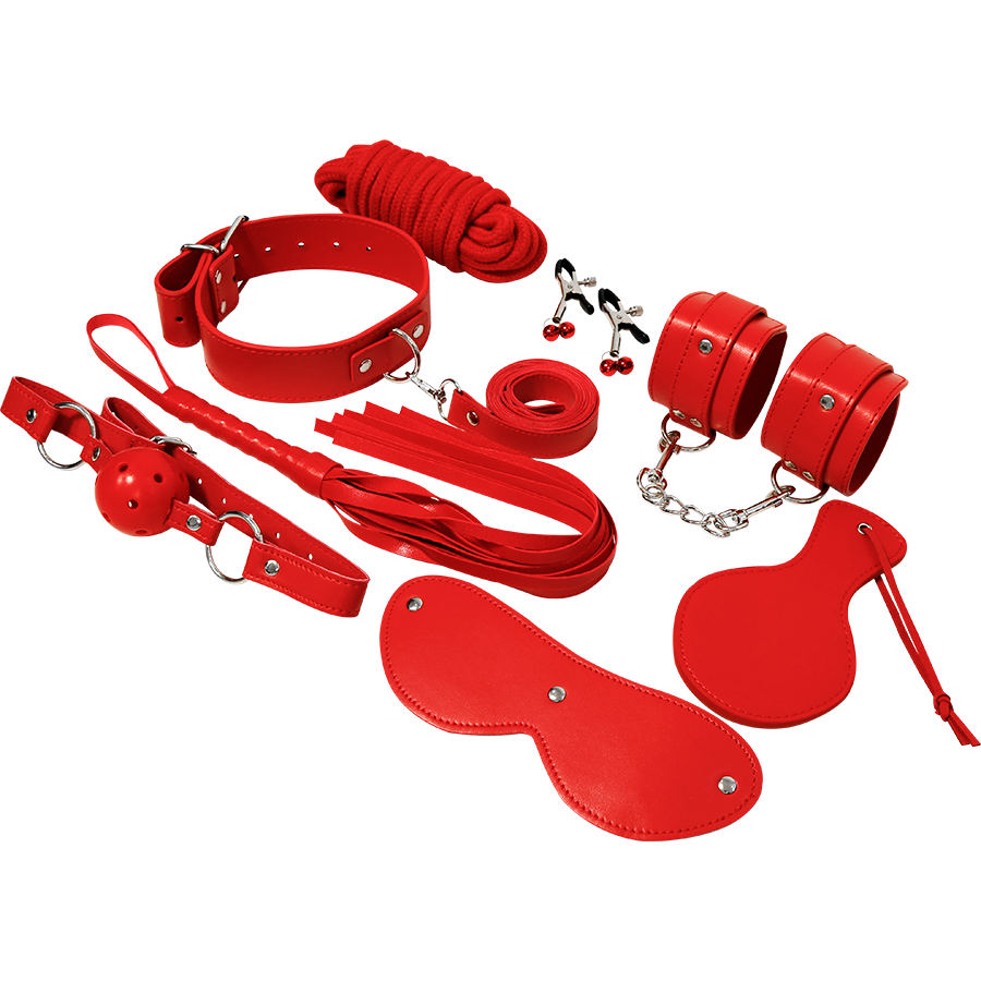EXPERIÊNCIA - KIT FETICHE BDSM VERMELHO SÉRIE