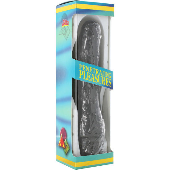 SEVEN CREATIONS - VIBRADOR DE VINILO EN FORMA DE P PENE NEGRO 20 CM