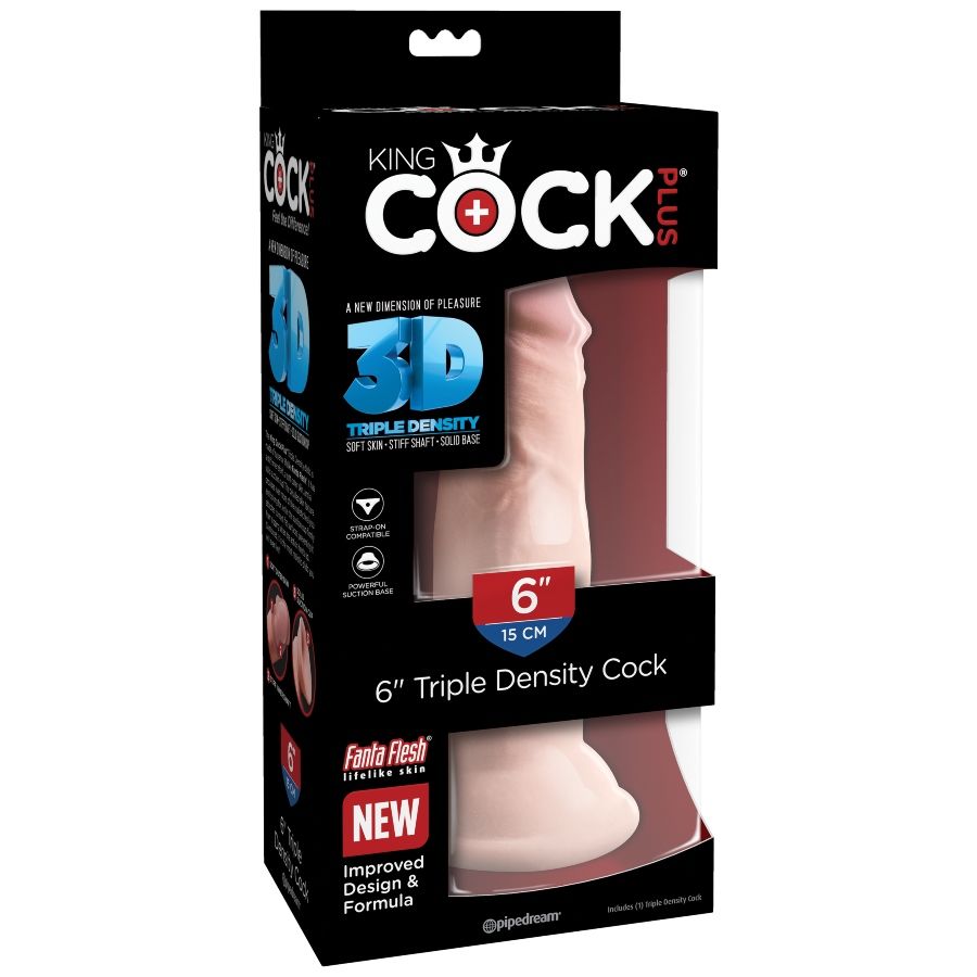 KING COCK - DILDO DE TRIPLA DENSIDADE 15 CM