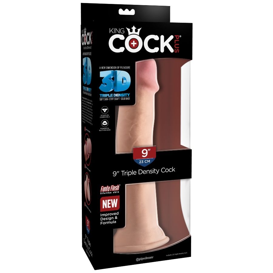 KING COCK - DILDO DE TRIPLA DENSIDADE 23 CM