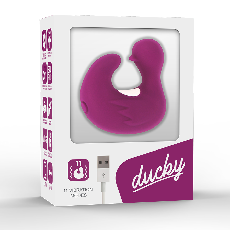 COVERME - DUCKYMANIA DEDAL DE SILICONE RECARREGÁVEL COM ESTIMULAÇÃO DE PATO