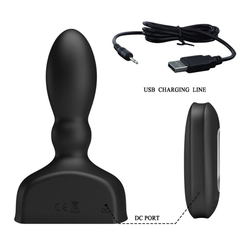 MR PLAY - PLUG ANAL INFLABLE NEGRO CON CONTROL REMOTO
