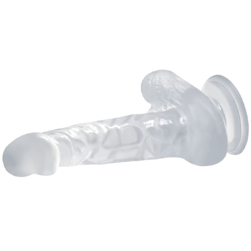 BAILE - DILDO REALISTA COM VENTOSA E TESTÍCULOS 16,7 CM TRANSPARENTE
