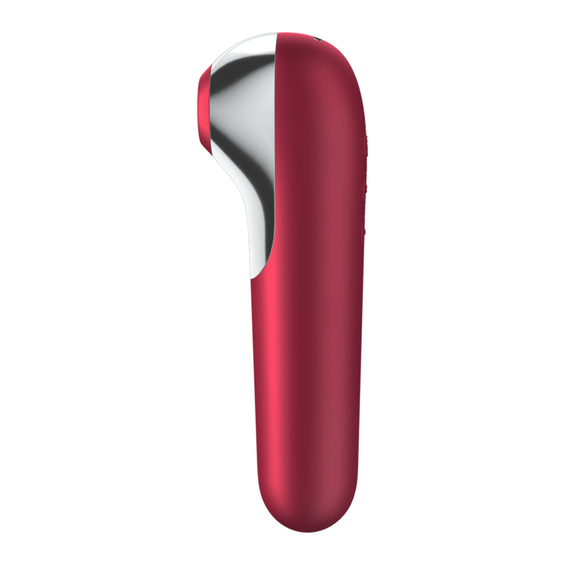 SATISFYER - VIBRADOR Y SUCCIONADOR DUAL LOVE CON AIRE PULSADO ROJO