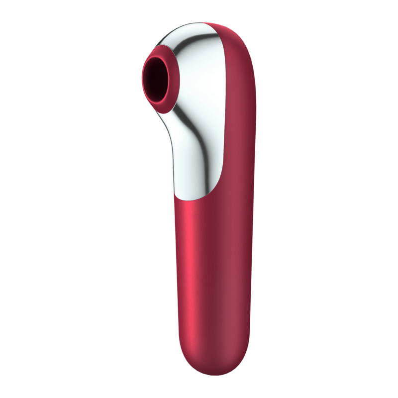 SATISFYER - VIBRADOR Y SUCCIONADOR DUAL LOVE CON AIRE PULSADO ROJO
