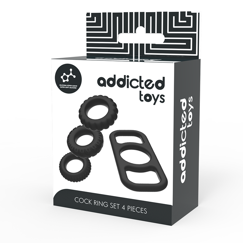ADDICTED TOYS - CONJUNTO DE ANÉIS PENIANOS (4 PEÇAS)