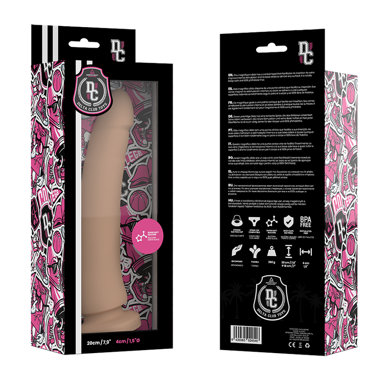 DELTA CLUB - BRINQUEDOS DILDO NATURAL DE SILICONE MÉDICO 20 CM -O- 4 CM