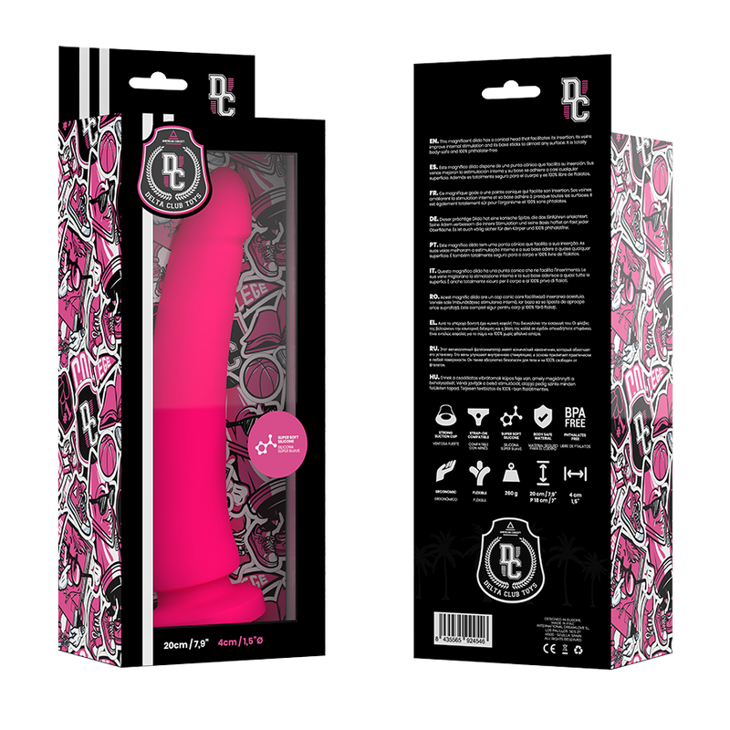 DELTA CLUB - BRINQUEDOS DILDO ROSA DE SILICONE MÉDICO 20 CM -O- 4 CM