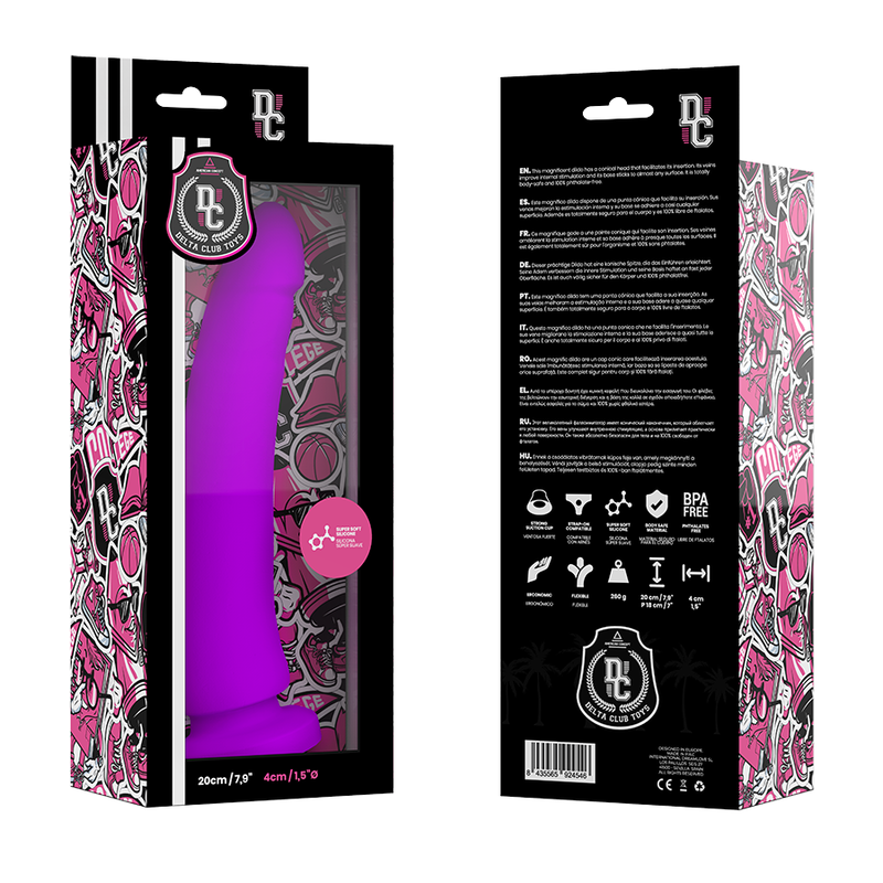 DELTA CLUB - BRINQUEDOS DILDO LILÁS DE SILICONE MÉDICO 20 CM -O- 4 CM