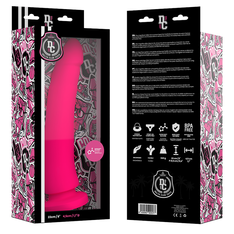 DELTA CLUB - BRINQUEDOS DILDO ROSA DE SILICONE MÉDICO 23 CM -O- 4,5 CM