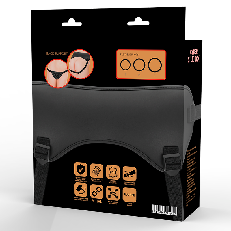 CYBER SILICOCK - ARNÊS STRAP-ON COM 3 ANÉIS GRÁTIS