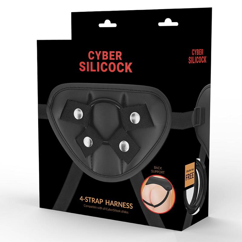CYBER SILICOCK - ARNÊS STRAP-ON COM 3 ANÉIS GRÁTIS