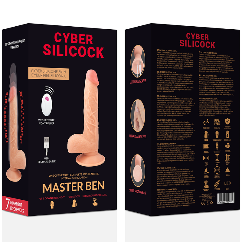 CYBER SILICOCK - CONTROL REMOTO REALISTA MAESTRO BEN 23.88 CM -O- 4.3 CM
