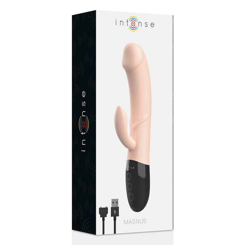 INTENSE - MAGNUS DUAL VIBRADOR RECARREGÁVEL NATURAL